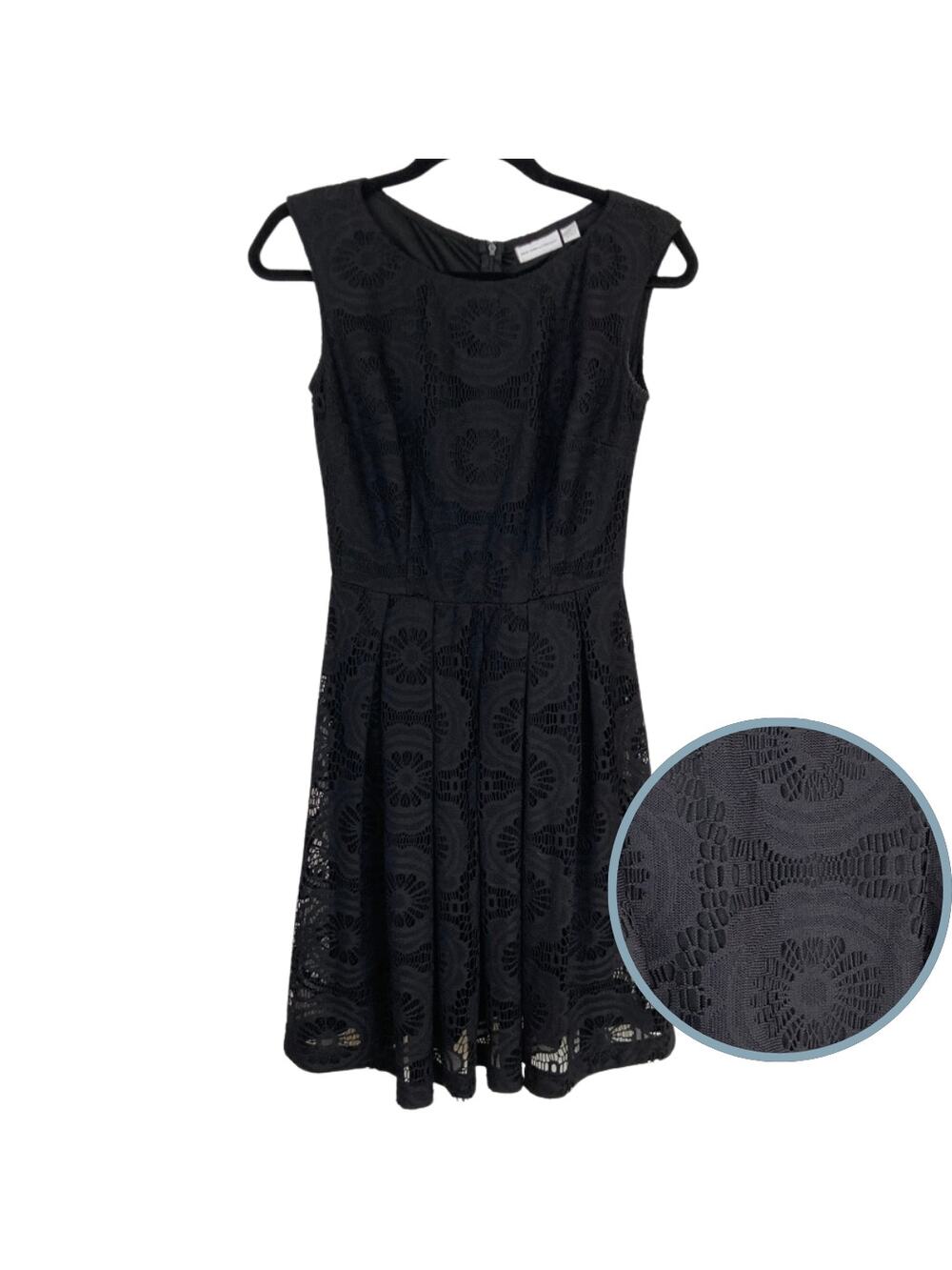 New York & Co Womens S Black Lace Eyelet A Line Dress Romantic Whimsigoth Fairy